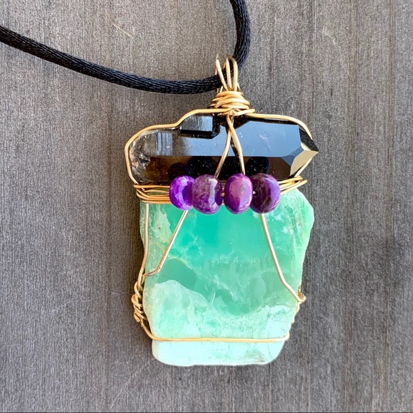 Mandy Rose Design Jewelry - Smoky Quartz, Sugilite & Chrysoprase Pendant
